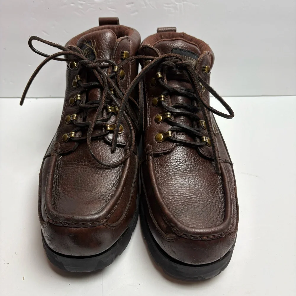 Wolverine Brown Leather Moc-Toe Work Boots Lace-up Mens size 11 06674